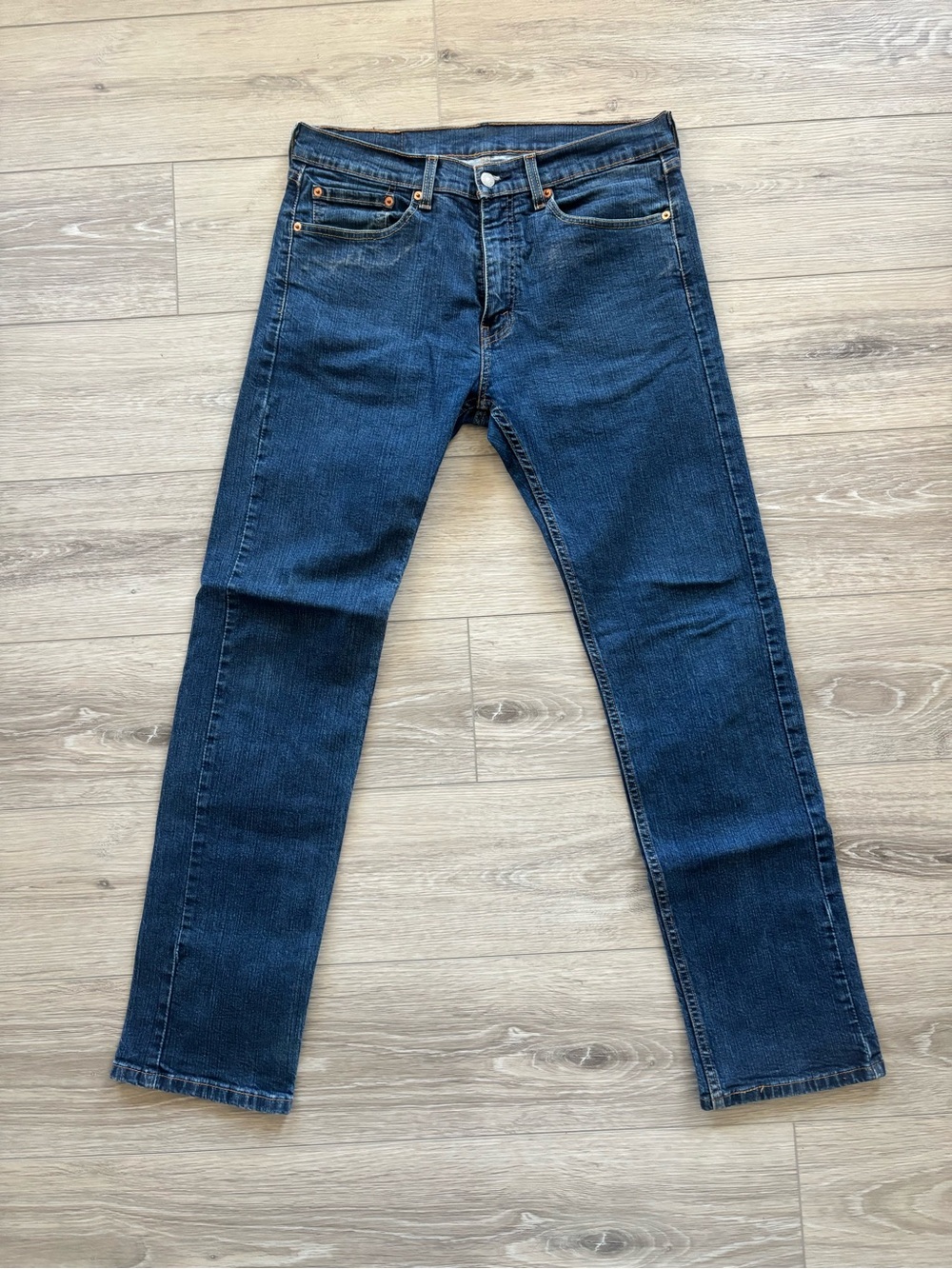 Men's Dark Blue Classic Straight Jeans